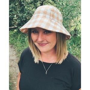 NWT Gingham Bucket Hat
